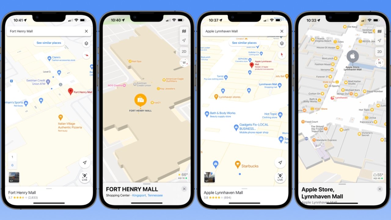 Data and details in Apple Maps vary by location while Google Maps is more consistent
