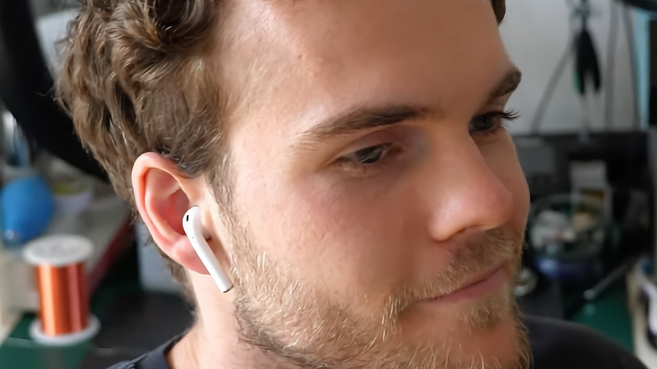 Engineer Ken Pillonel with his USB-C-charged AirPods