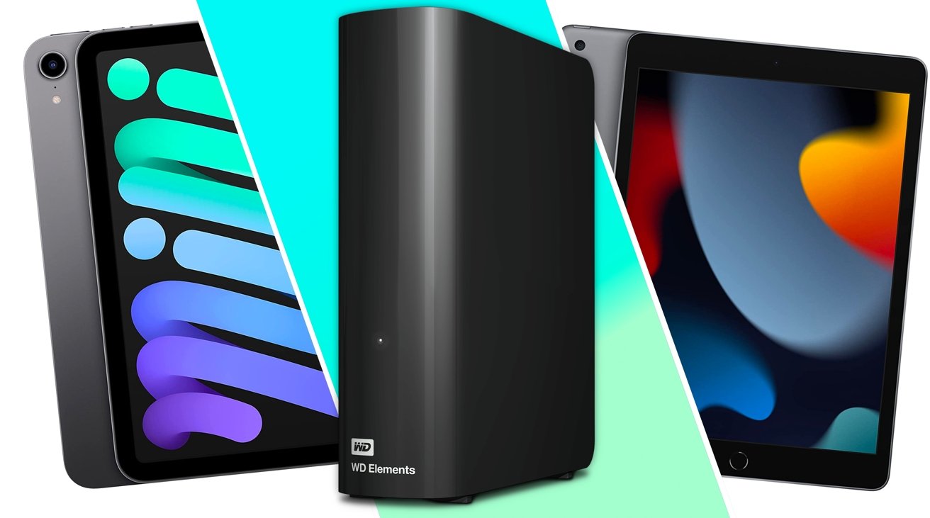 Saturday's deals include the 10.2-inch iPad, iPad mini, and 18TB of WD Elements storage. 