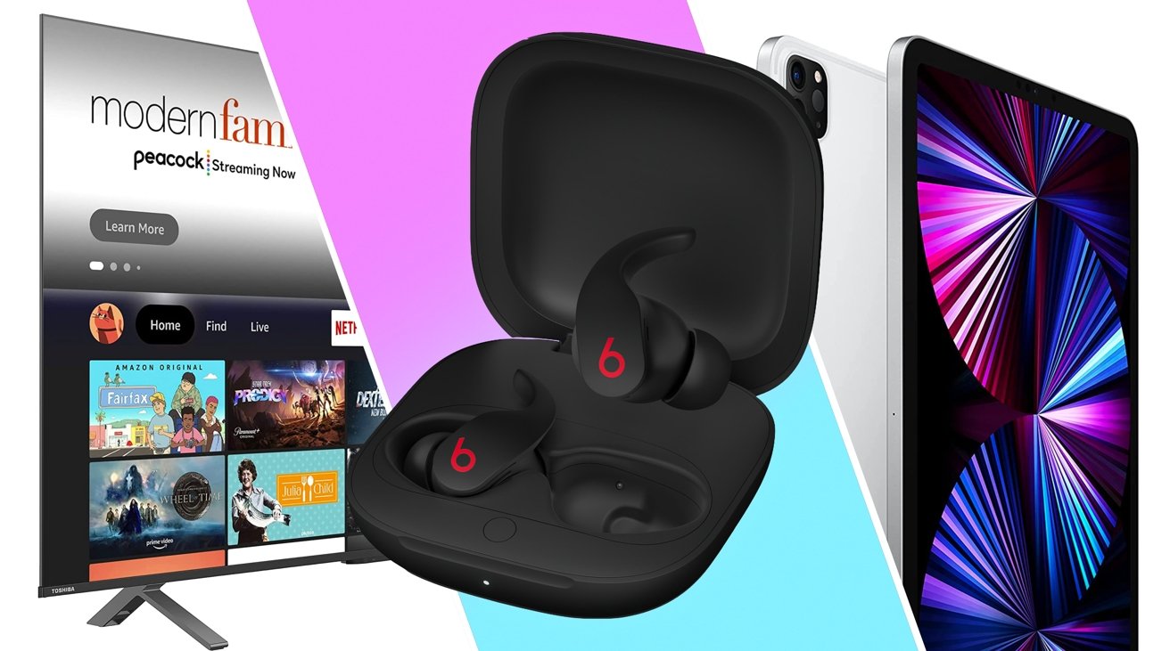 The May 15 offerings included the iPad Pro, a 75-inch Toshiba smart TV and the Beats Fit Pro. 