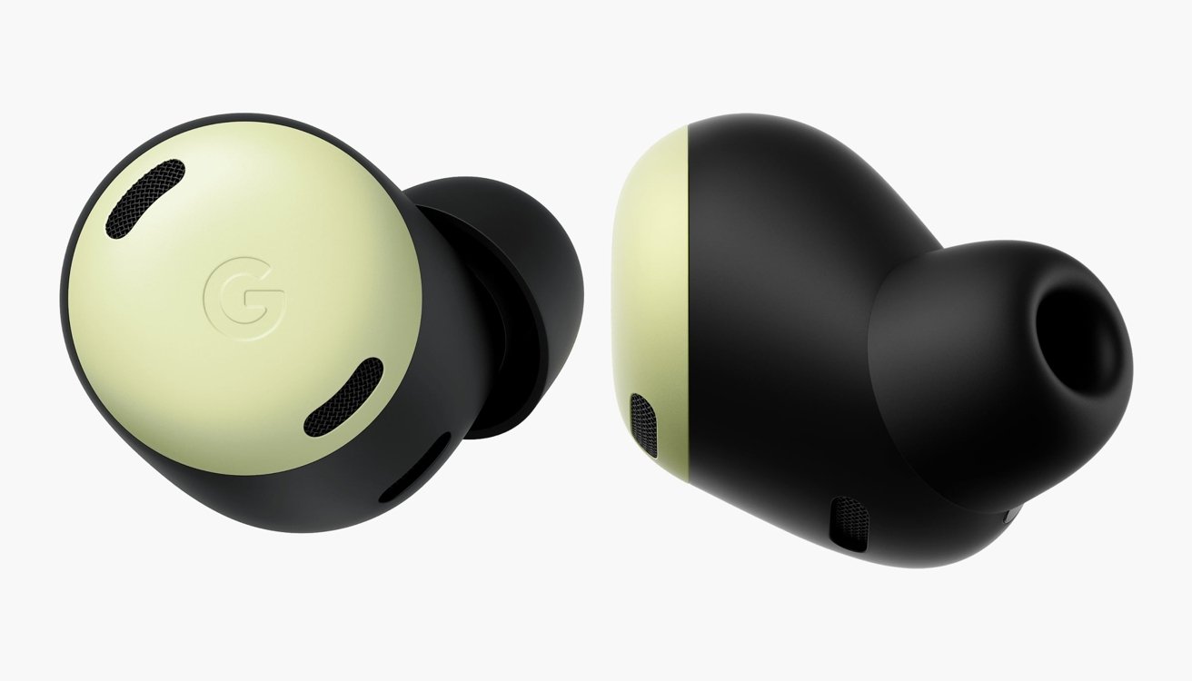 The Google Pixel Buds Pro are cylindrical with only the earpiece sticking out from its core shape. 