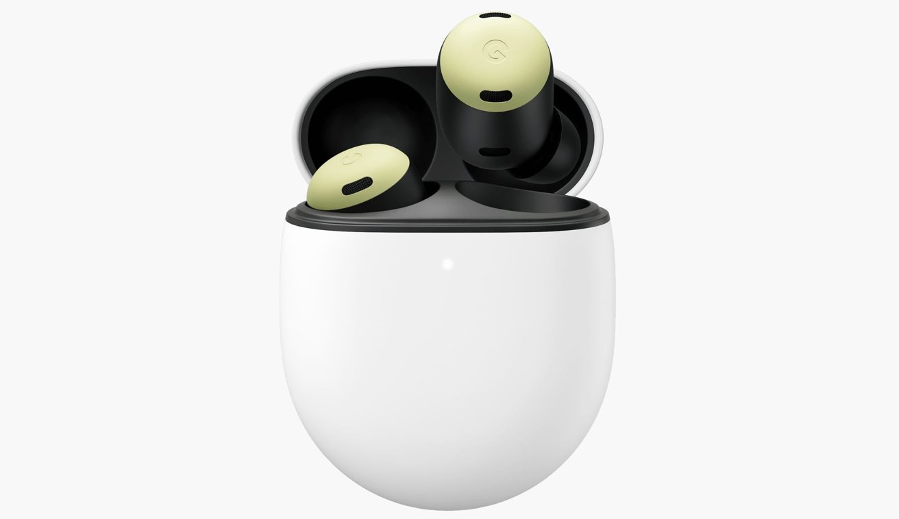 The Google Pixel Buds Pro case isn't as boxy as those used by AirPods, but it is just as white. 