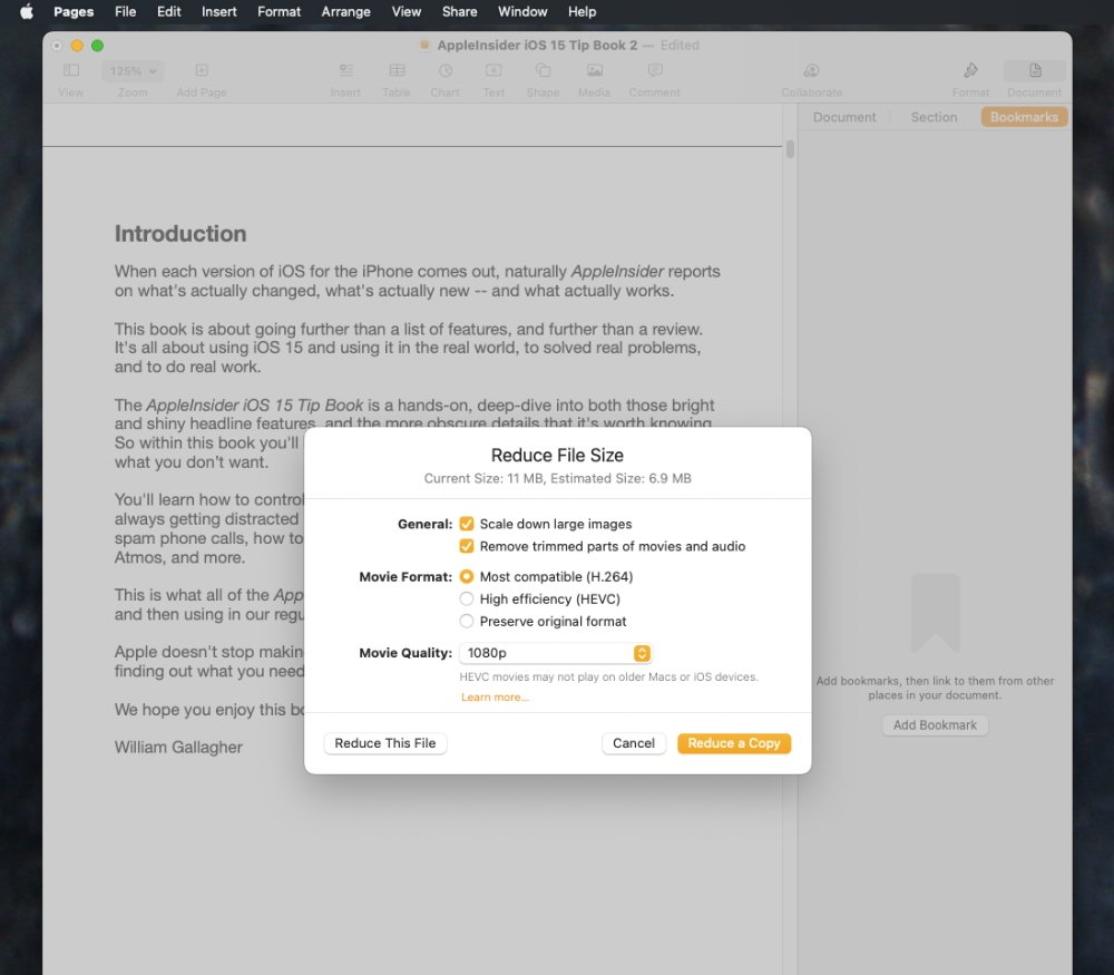 Be sure to use File, Reduce File Size in Pages before you upload