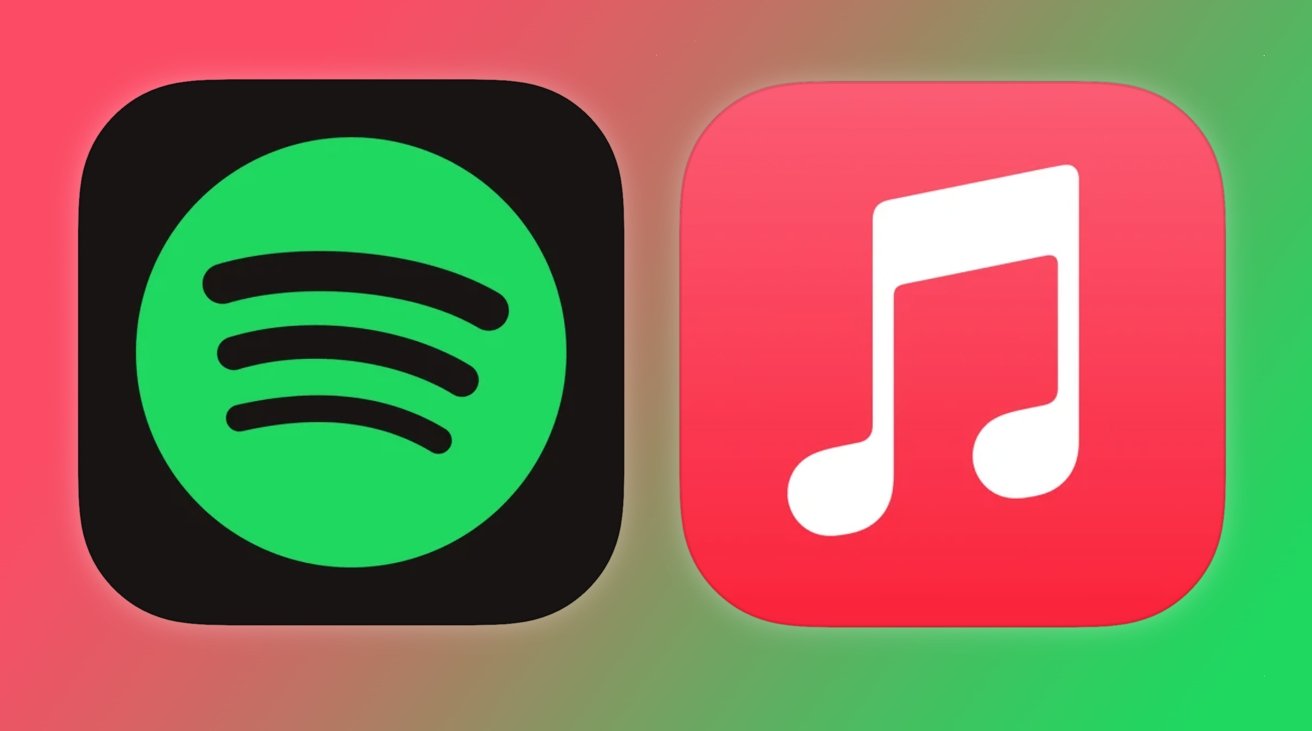 Spotify's App Store icon (left), Apple Music (right)