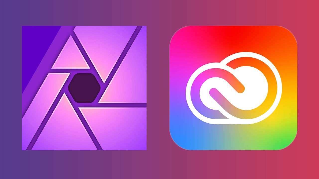 Affinity Photo and Adobe Creative Cloud app icons