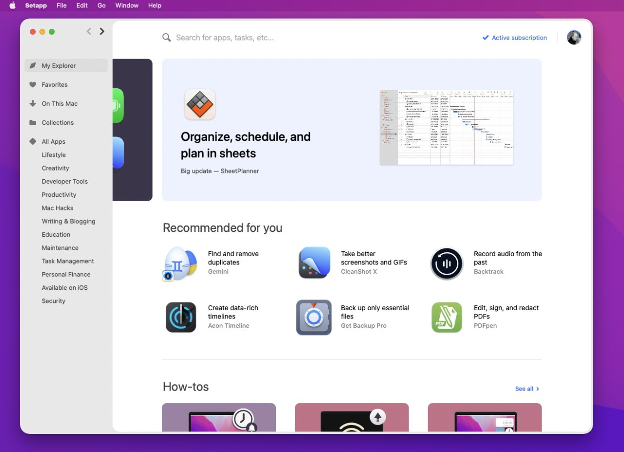 Setapp curates over 230 Mac apps, and presents them in listings and How-To guides