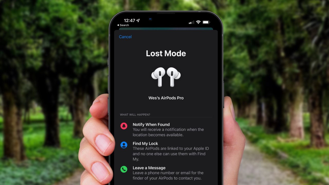 Place your AirPods into Lost Mode when they go missing