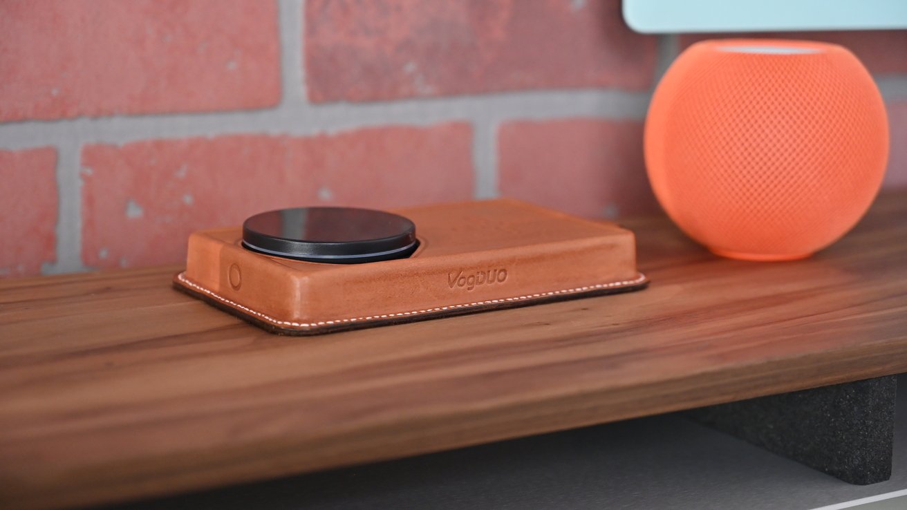 The leather VogDUO 3-in-1 Wireless Charger should wear a gentle patina under regular use. 