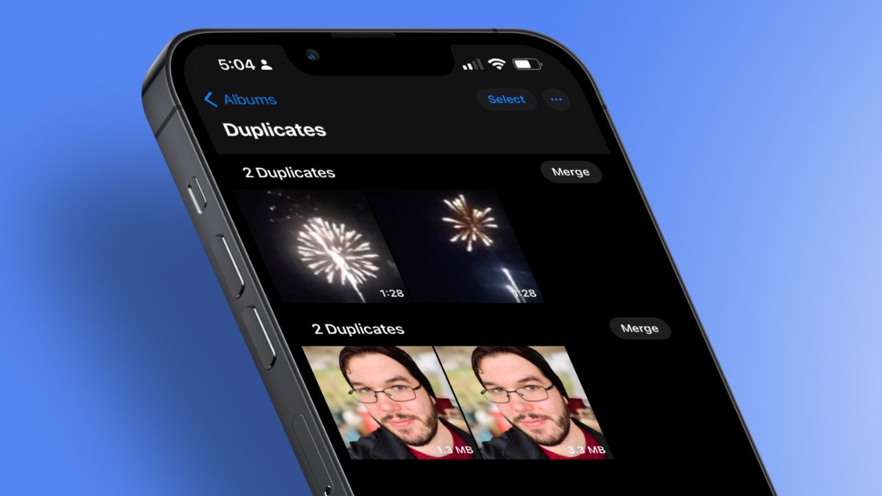 Merge duplicate photos and videos using Photos app