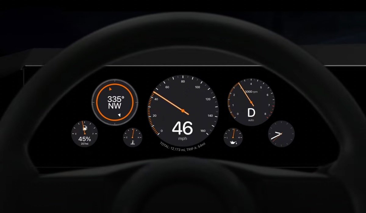 CarPlay's traditional design for the instrument panel