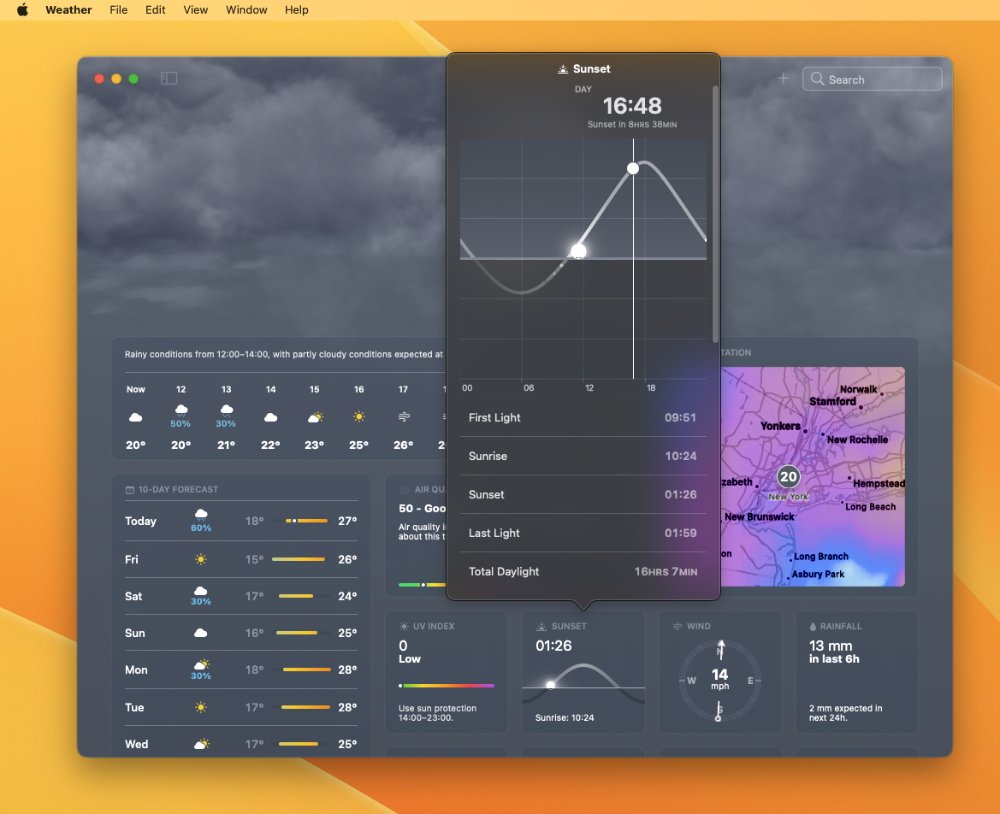 The new Weather app in macOS Ventura