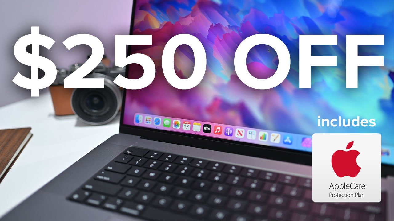 Save $250 on 16″ MacBook Professional & AppleCare Bundle