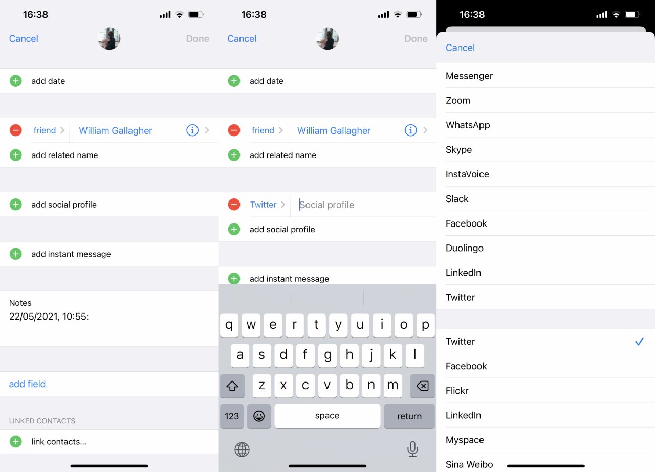 Contacts looks simple, but each section gives you dozens of options to work through