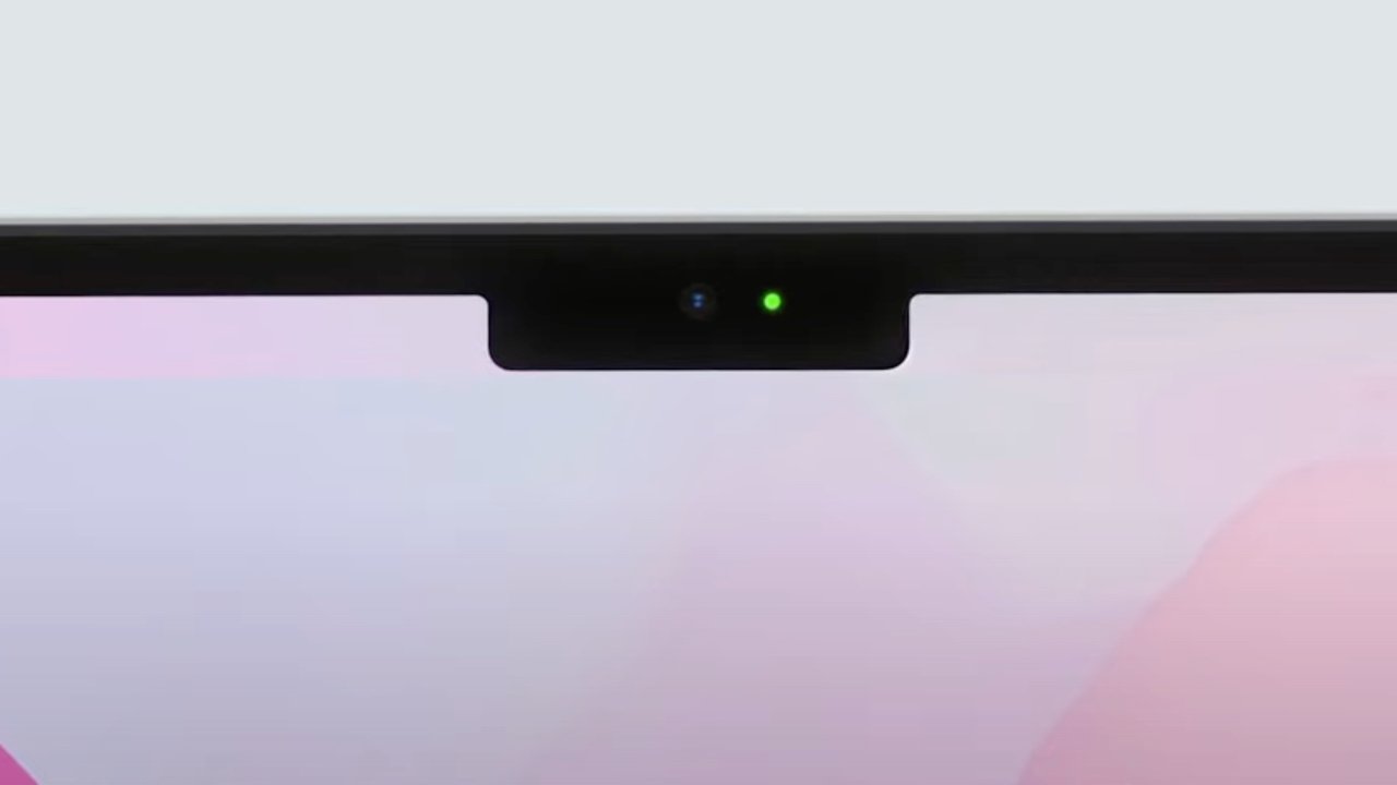 The notch contains a 1080p FaceTime HD camera