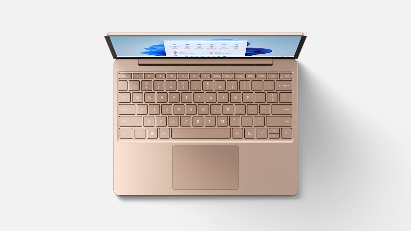 The top-down view of the Microsoft Surface Laptop Go 2