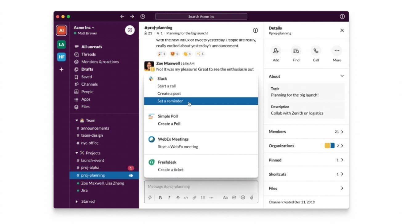 Slack works primarily as a cloud-based app, and works in a web browser as well as via mobile and desktop apps. 