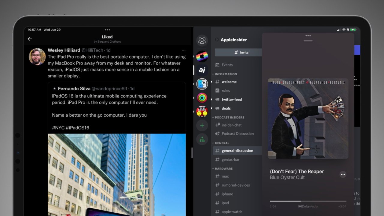 Slide Over provides a separate multitasking window set that can be pulled in at any time