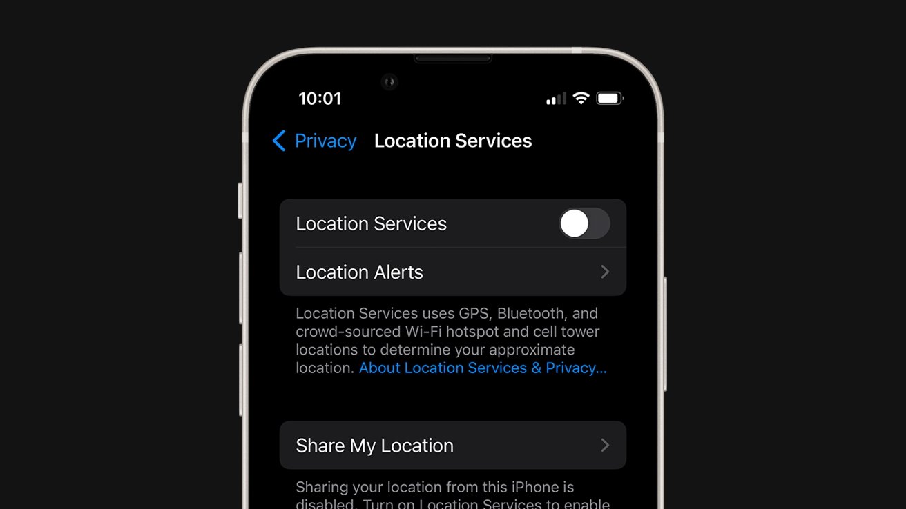 Toggle off Location Services