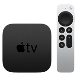 Apple TV 4K with silver Siri remote