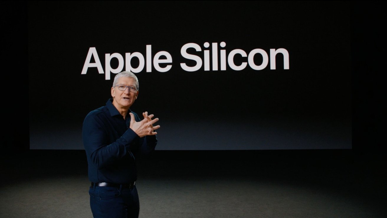 Apple CEO Tim Cook introducing Apple Silicon during WWDC 2020