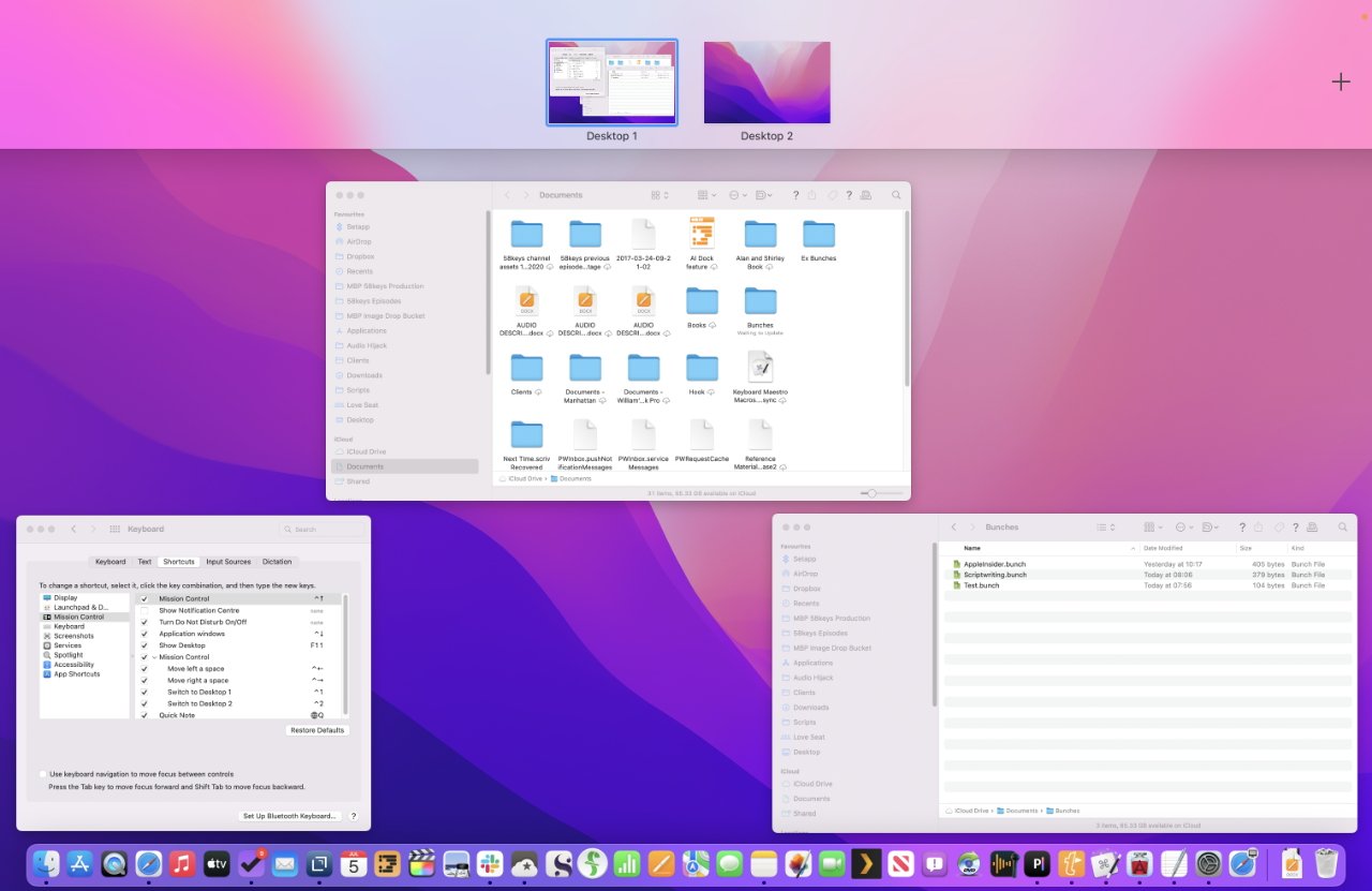 Swipe up to see multiple desktops (or to create them with the plus sign at far right) and then drag windows to where you want