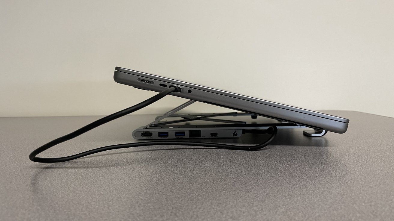 photo of IOGear Dock Pro 6-in-1 4K Dock Stand review: reliable ports and unconventional stand suited for smaller laptops image