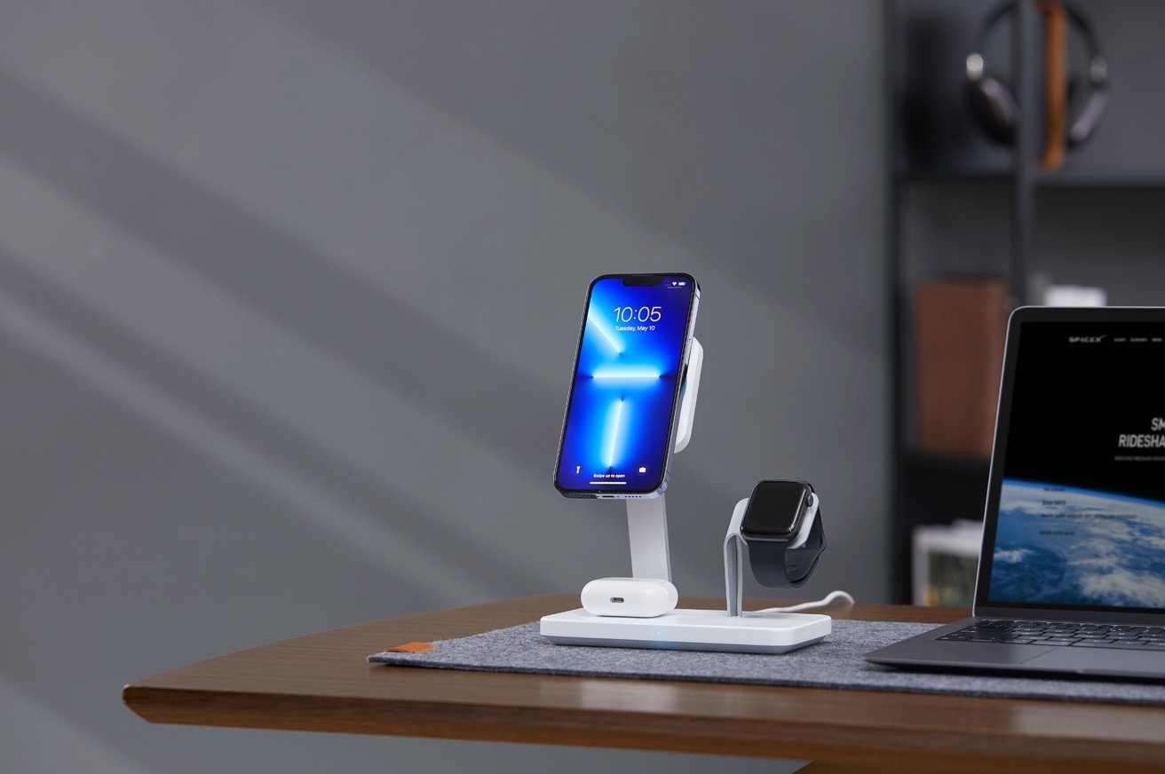 ESR HaloLock 2-in-1 Magnetic Wireless Charger with iWatch Stand, MagSafe-Compati