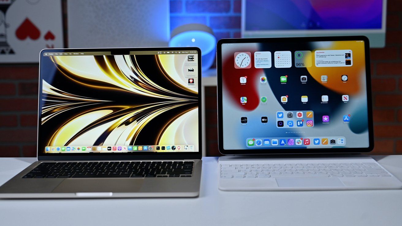 The 120Hz mini-LED backlit display on iPad Pro is more premium than the M2 MacBook Air display