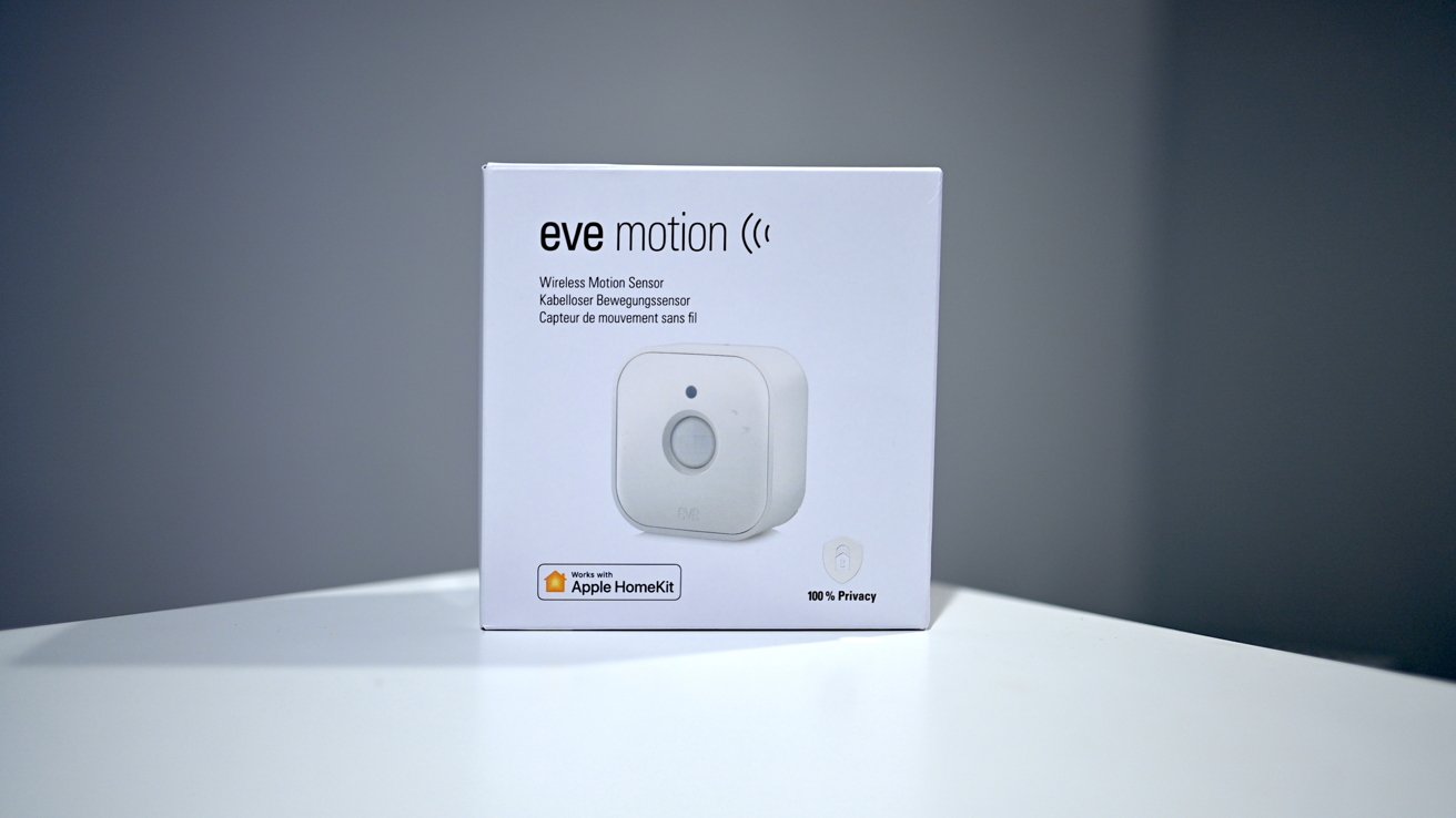 The box for the second-gen Eve Motion