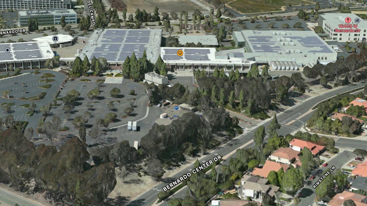 Apple Maps view of the Rancho Vista Corporate Center