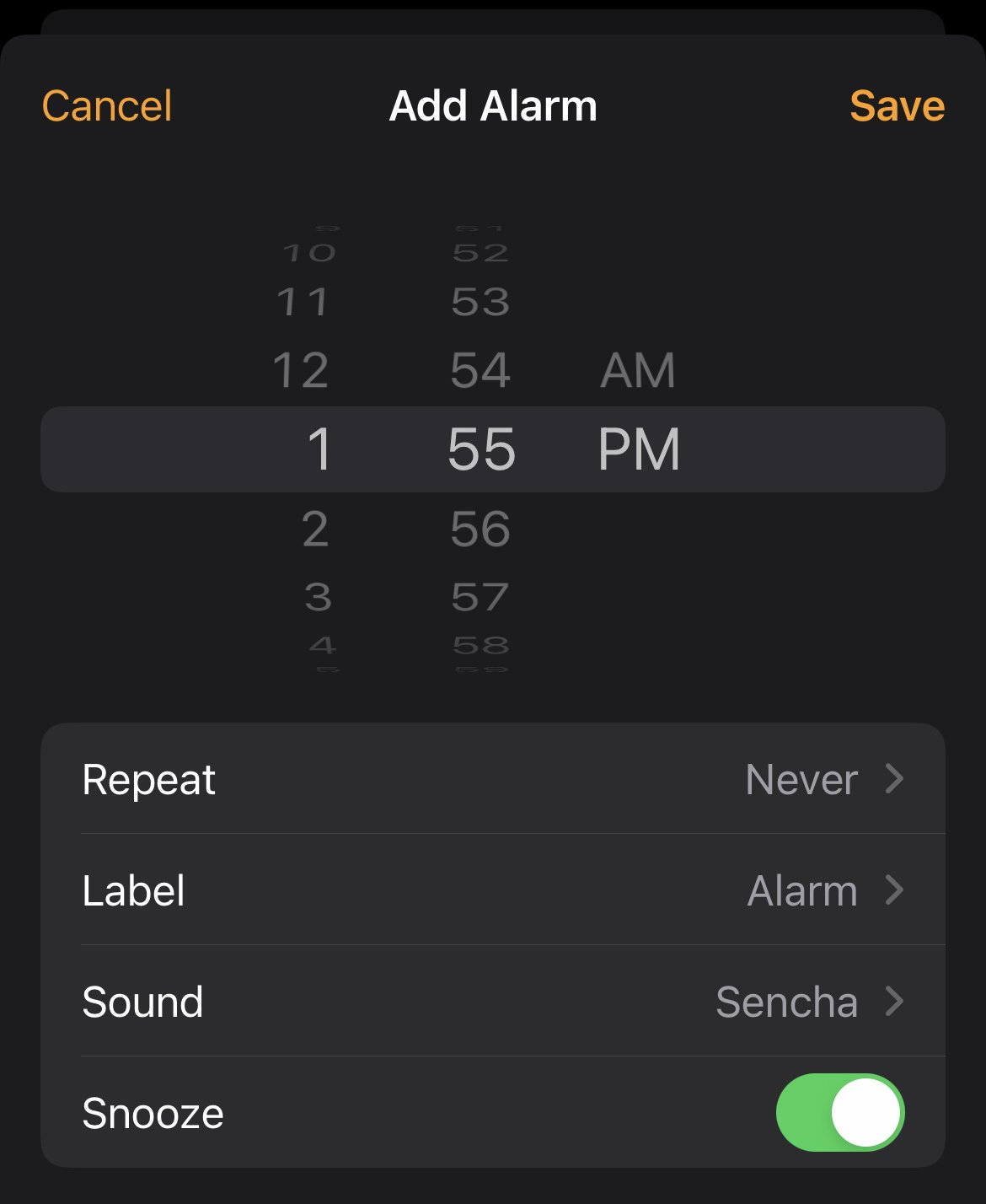 Alarm on the Clock app.