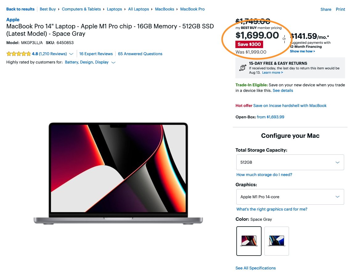 Once signed in as a My Best Buy member, look for reduced pricing on qualifying Apple products.