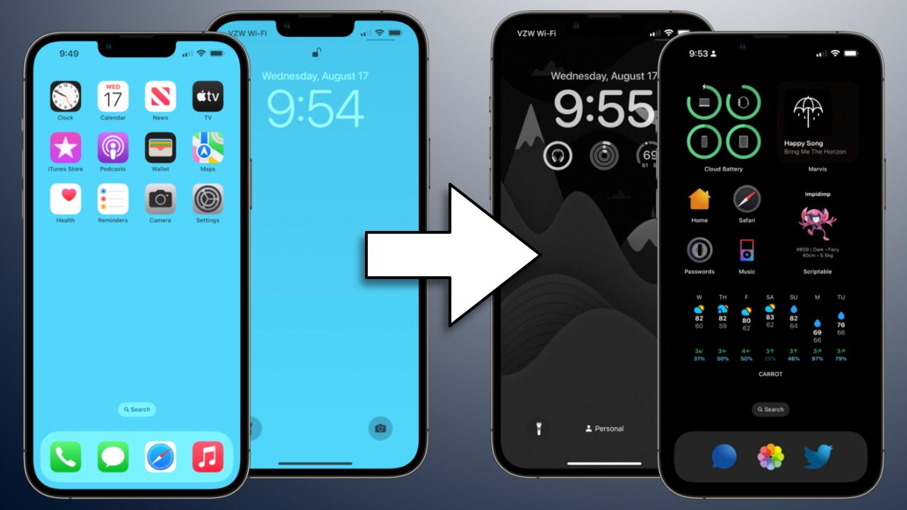 Is there any way to get these Light/dark mode wallpapers on the new iOS? :  r/ios