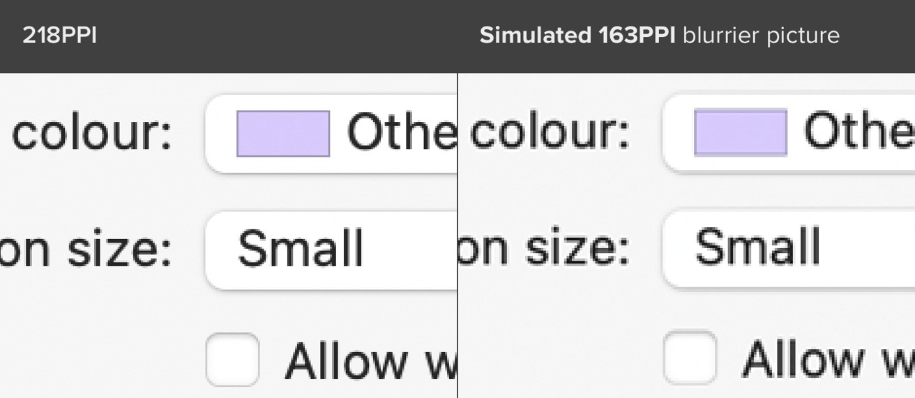 Pixel density comparison