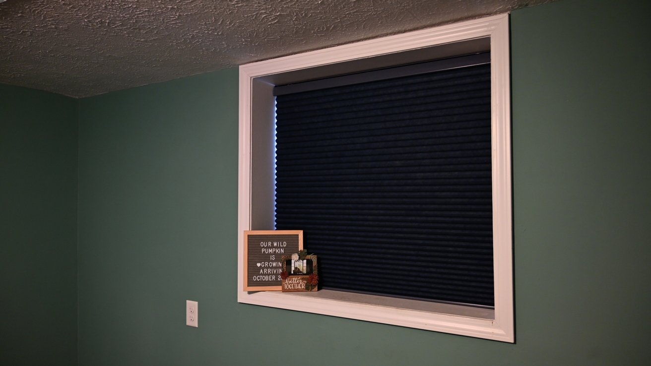 Wide shot of the baby room shades