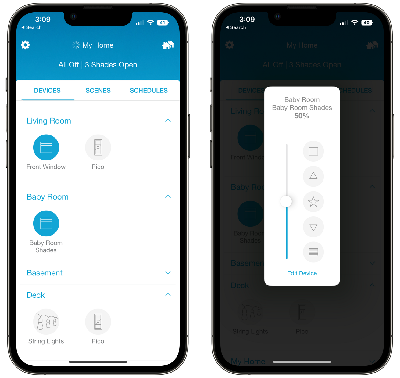 The Lutron app