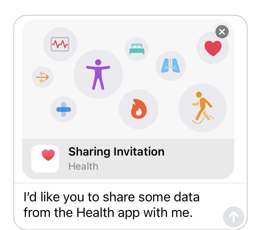 Sending a sharing invitation over Messages