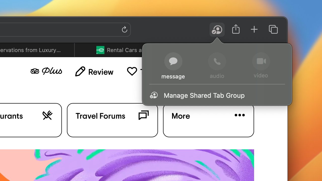 Share a Tab Group to collaborate with friends or coworkers