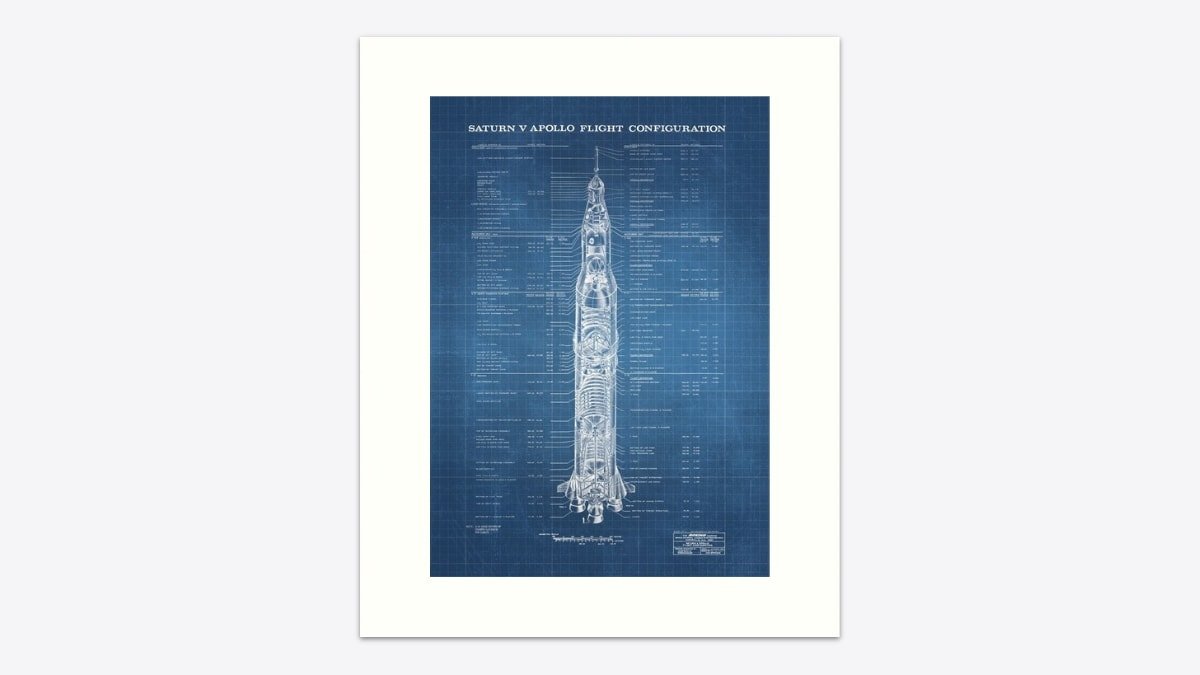Saturn V Apollo-plakat fra Redbubble