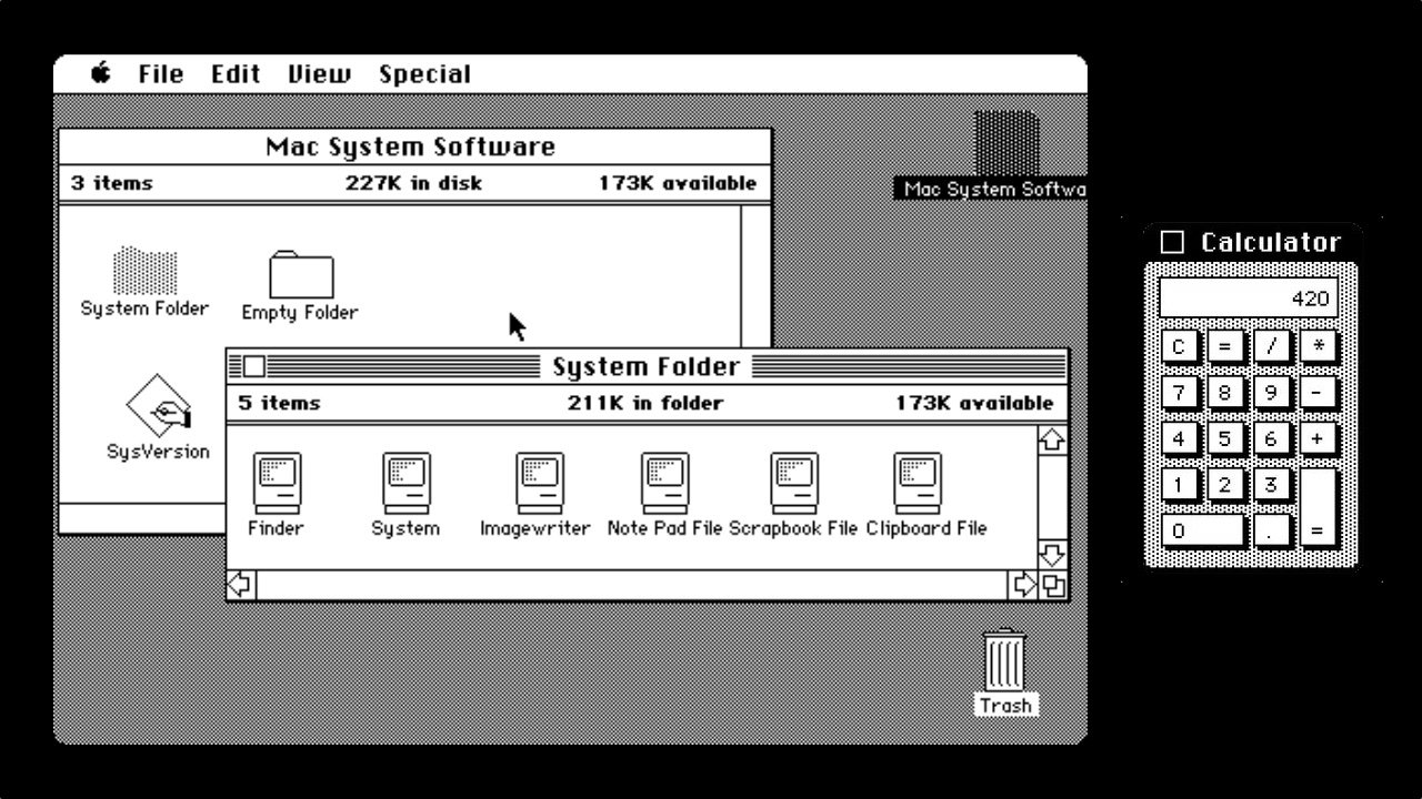 Der Macintosh von 1984 war eine der ersten grafischen Benutzeroberflächen.