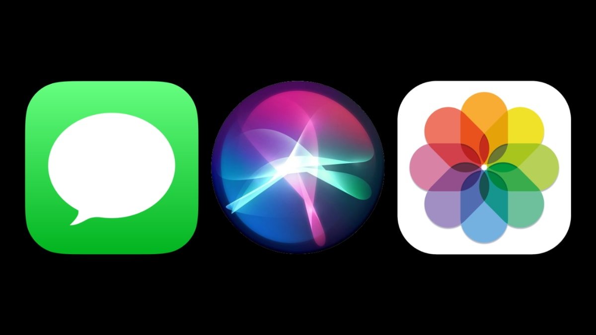 Logos for Messages, Siri, and Photos