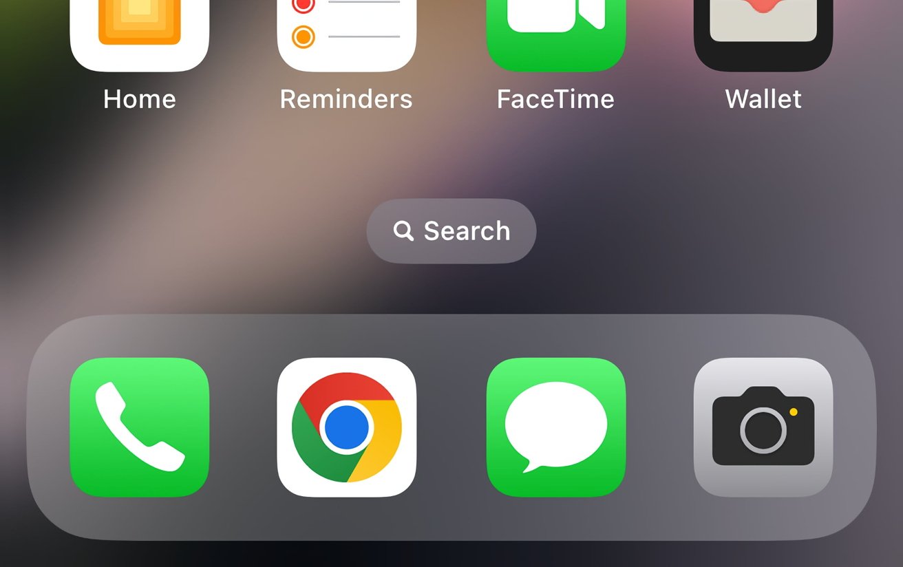 Press the search button to enter Spotlight, or swipe down another way from the center of the screen. 