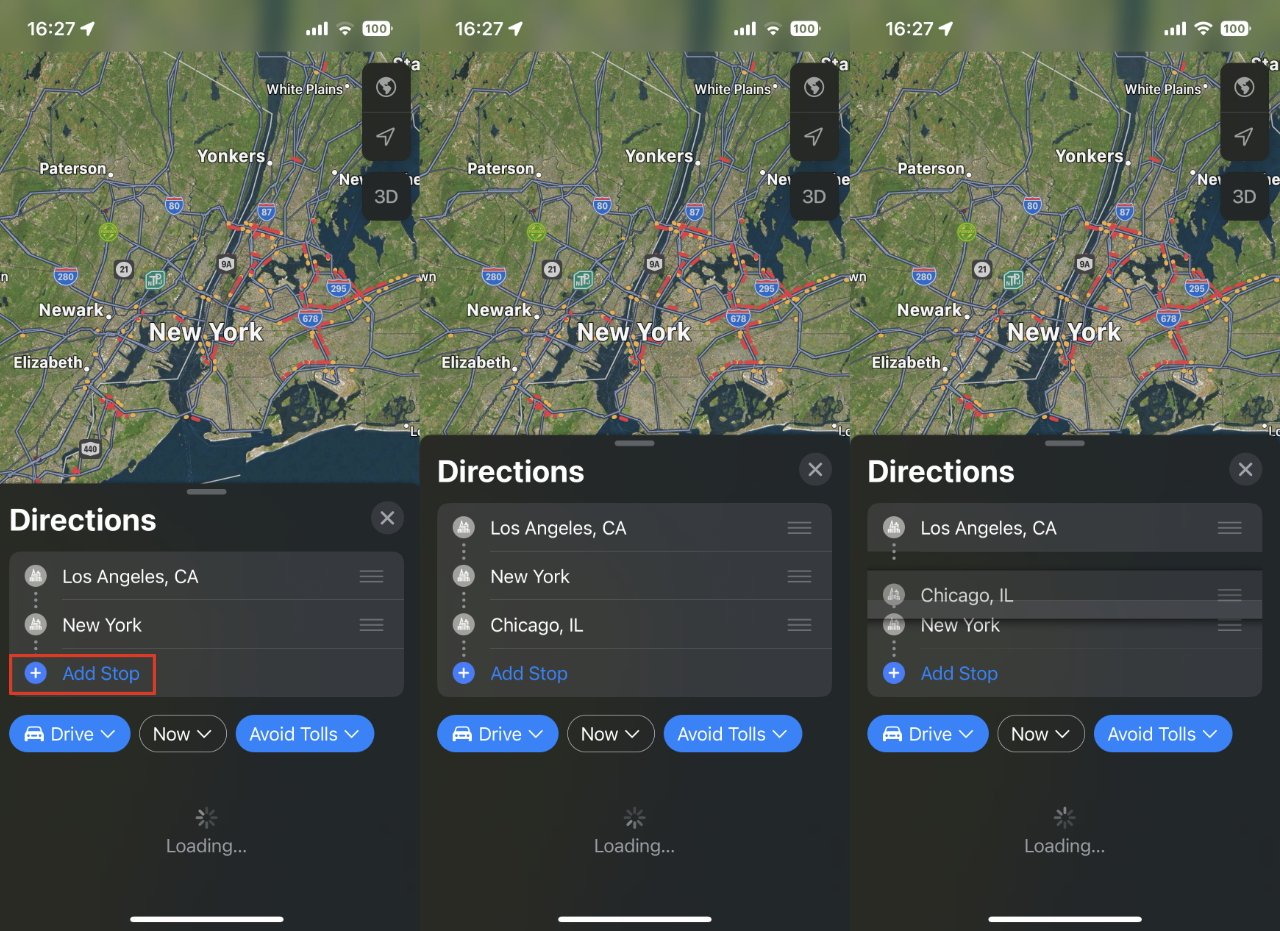 Setting multiple stops in Apple Maps for iOS 16