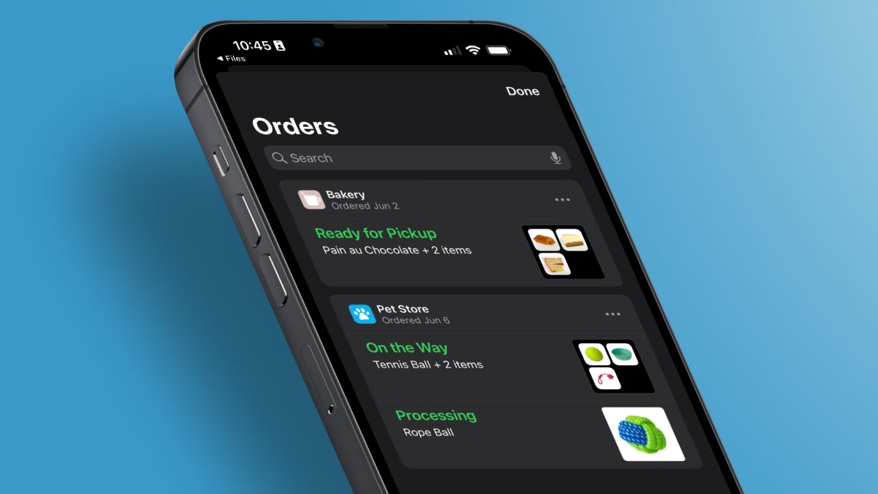 Keep tabs of your orders within Wallet. 