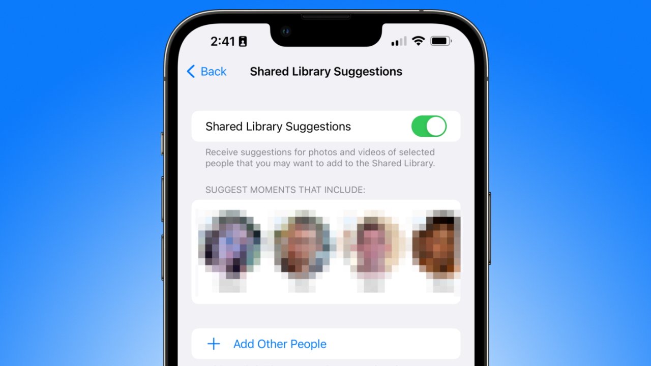 Use existing face data to get Shared Library transfer suggestions