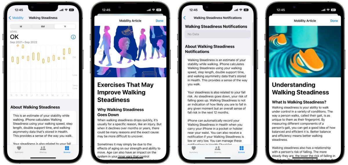 Walking steadiness information