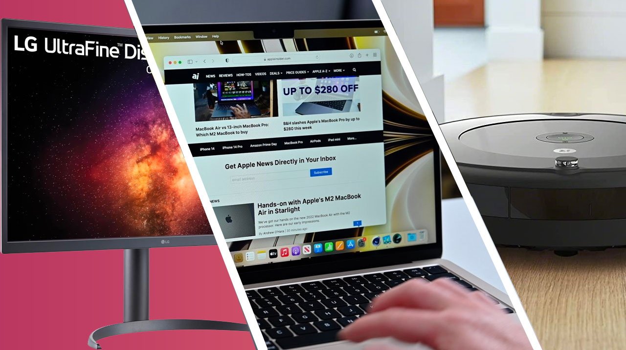 LG 32-inch OLED display, MacBook Air in Starlight and iRobot Roomba 694 Robot Vacuum sale