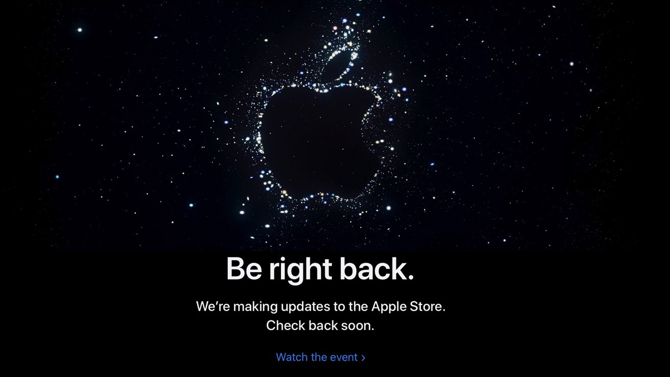 The Apple Store is down, ahead of today's iPhone 14 event