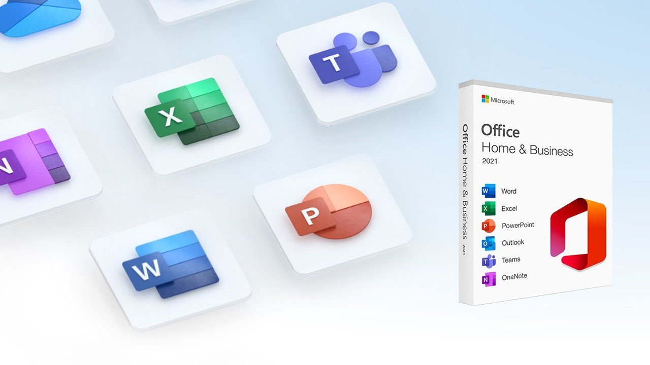 Microsoft Office for Mac apps with boxed Home & Business 2021 license