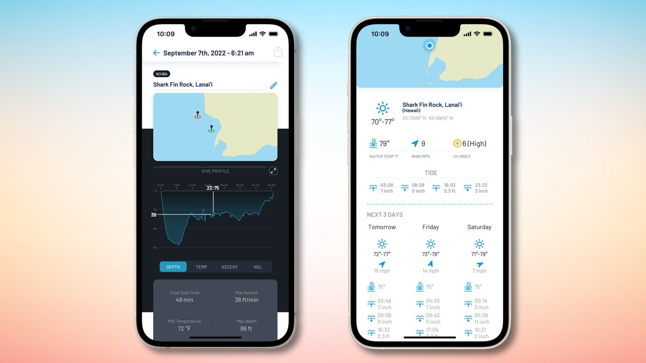 Oceanic-App auf dem iPhone